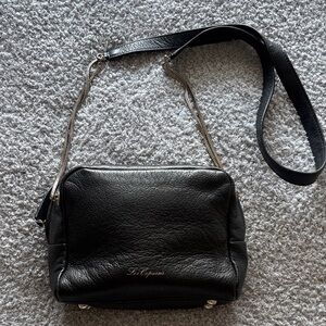 Les Copains Black Leather Shoulder Bag